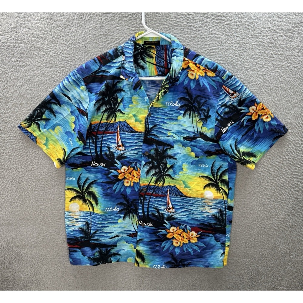 Vintage Royal Creations Shirt Adult XL Multicolor Floral Made In Hawaii Y2K 90s